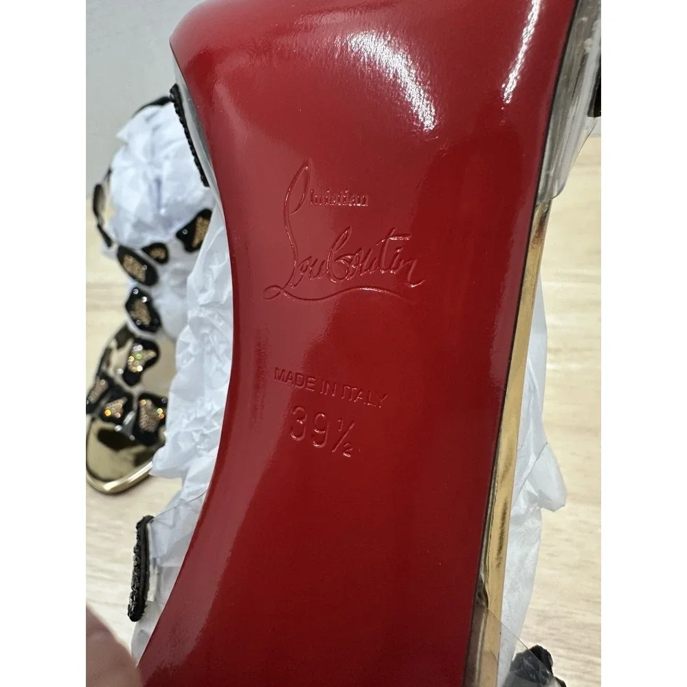 Christian Louboutin Size 39.5 Parsemis Crystal Embellished T-Bar Sandals - Picture 11 of 12